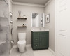 30-in x 21-in x 35-in Ready To Assemble Shaker Vanity Combo Base Cabinet With Three Drawers on Left, Green, V3021DL-RTA-FR01-GR