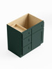 30-in x 21-in x 35-in Ready To Assemble Shaker Vanity Combo Base Cabinet With Three Drawers on Left, Green, V3021DL-RTA-FR01-GR