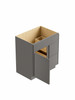 24-in x 21-in x 35-in Ready to Assemble Slim Shaker Vanity Combo Base Cabinet With Two Drawers on Right, Light Grey, V2421DR-2D-RTA-FR02-LG