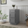 21-in x 21-in x 35-in Ready To Assemble Shaker Vanity Three Drawer Base Cabinet, Light Grey, 3VDB21-RTA-FR01-LG