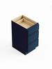 18-in x 21-in x 35-in Ready to Assemble Slim Shaker Vanity Three Drawer Base Cabinet, Navy Blue, 3VDB18-RTA-FR02-NB