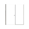 Lyna 61-in x 70-in Pivot Shower Door And Fixed Panel With 1/4-in Clear Glass And Double-Sided Knob Handles, Brushed Stainless
