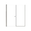 Lyna 60-in x 70-in Pivot Shower Door And Fixed Panel With 1/4-in Clear Glass And Double-Sided Knob Handles, Brushed Stainless