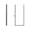 Lyna 57-in x 70-in Pivot Shower Door And Fixed Panel With 1/4-in Clear Glass And Double-Sided Knob Handles, Matte Black