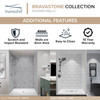 BWK604896-72 Bravastone 60-In X 48-In X 96-In Glue To Wall 3-Piece Shower Wall Kit, Gilded Stream
