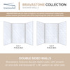 BWK604896-71 Bravastone 60-In X 48-In X 96-In Glue To Wall 3-Piece Shower Wall Kit, Arctic Etch