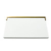 Preston flip-up fold-down ADA compliant padded shower seat in white and champagne bronze, 26 in. W x 15 in. D, by Transolid, PPS1526UP-01CB