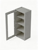 9 in. x 42 in. Ready to Assemble Wall Cabinet with Single Remington Frame Clear Glass Door, Light Grey