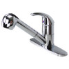 Pull Out Kitchen Faucet with Single Handle, includes deck plate, Polished Chrome