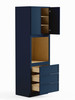 30-in x 24-in x 96-in Ready To Assemble Slim Shaker Tall Oven Cabinet, Navy Blue