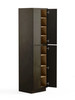 30-in x 24-in x 96-in Ready To Assemble Slim Shaker Four Door Tall Utility Cabinet, Smokey Grey