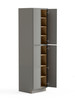 30-in x 24-in x 96-in Ready To Assemble Slim Shaker Four Door Tall Utility Cabinet, Light Grey