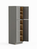 30-in x 24-in x 90-in Ready To Assemble Shaker Four Door Tall Utility Cabinet, Light Grey