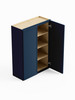 27-in x 12-in x 42-in Ready To Assemble Slim Shaker Double Door Wall Cabinet, Navy Blue