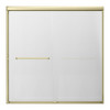 Stratford 60-in x 60-in Bypass Shower Door With 5/16-in Full Frost Glass And Round Tube Handles, Champagne Bronze