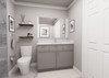 48-in x 21-in x 35-in Ready to Assemble Slim Shaker Vanity Combo Base Cabinet, Light Grey, VSD48-RTA-FR02-LG