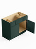 48-in x 21-in x 35-in Ready to Assemble Slim Shaker Vanity Combo Base Cabinet, Green, VSD48-RTA-FR02-GR