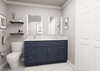 60-in x 21-in x 35-in Ready to Assemble Slim Shaker Vanity Combo Base Cabinet With Double Drawer Stack, Navy Blue, VDDB60-RTA-FR02-NB