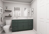 60-in x 21-in x 35-in Ready to Assemble Slim Shaker Vanity Combo Base Cabinet With Double Drawer Stack, Green, VDDB60-RTA-FR02-GR