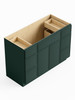 60-in x 21-in x 35-in Ready to Assemble Slim Shaker Vanity Combo Base Cabinet With Double Drawer Stack, Green, VDDB60-RTA-FR02-GR