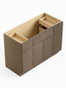 48-in x 21-in x 35-in Ready to Assemble Slim Shaker Vanity Combo Base Cabinet With Double Drawer Stack, Tan Wood, VDDB48-RTA-FR02-TW