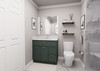 36-in x 21-in x 35-in Ready to Assemble Slim Shaker Vanity Combo Base Cabinet With Two Drawers on Right, Green, V3621DR-2D-RTA-FR02-GR