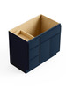 36-in x 21-in x 35-in Ready to Assemble Slim Shaker Vanity Combo Base Cabinet With Three Drawers on Left, Navy Blue, V3621DL-RTA-FR02-NB