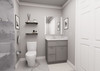 30-in x 21-in x 35-in Ready to Assemble Slim Shaker Vanity Combo Base Cabinet With Two Drawers on Left, Light Grey, V3021DL-2D-RTA-FR02-LG