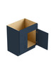 30-in x 21-in x 35-in Ready to Assemble Shaker Vanity Combo Base Cabinet With Two Drawers on Left, Navy Blue, V3021DL-2D-RTA-FR01-NB