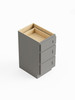 24-in x 21-in x 35-in Ready To Assemble Shaker Vanity Three Drawer Base Cabinet, Light Grey, 3VDB24-RTA-FR01-LG