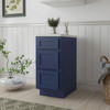 12-in x 21-in x 35-in Ready To Assemble Shaker Vanity Three Drawer Base Cabinet, Navy Blue, 3VDB12-RTA-FR01-NB