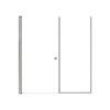 Lyna 64-in x 70-in Pivot Shower Door And Fixed Panel With 1/4-in Clear Glass And Double-Sided Knob Handles, Brushed Stainless