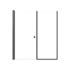 Lyna 62-in x 70-in Pivot Shower Door And Fixed Panel With 1/4-in Clear Glass And Double-Sided Knob Handles, Matte Black
