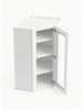 24 in. x 42 in. Ready to Assemble Easy Reach Wall Cabinet with Remington Frame Clear Glass Door, White