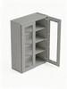 36 in. x 42 in. Ready to Assemble Wall Cabinet with Double Remington Frame Clear Glass Doors, Light Grey