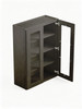 33 in. x 42 in. Ready to Assemble Wall Cabinet with Double Remington Frame Clear Glass Doors, Smokey Grey
