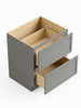 36-in x 24-in x 35-in Ready To Assemble Slim Shaker Two Drawer Base Cabinet, Light Grey