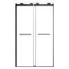 Olenna 48-in x 80-in Bypass Shower Door With 5/16-in Clear Glass And Riley Handles, Matte Black