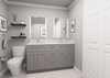 60-in x 21-in x 35-in Ready To Assemble Shaker Vanity Combo Base Cabinet With Center Drawer Stack, Light Grey, VSD60-3D-RTA-FR01-LG