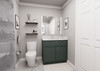 36-in x 21-in x 35-in Ready to Assemble Slim Shaker Vanity Combo Base Cabinet, Green, VSD36-RTA-FR02-GR