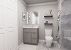30-in x 21-in x 35-in Ready to Assemble Slim Shaker Vanity Combo Base Cabinet With Two Drawers on Right, Light Grey, V3021DR-2D-RTA-FR02-LG