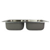 33-in x 22 1/64-in x 7-in 20 Gauge Double Equal Bowls, Stainless Steel Kitchen Sink, Drop-in Installation, with MR2 Faucet Holes