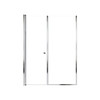 Lyna 54-in x 70-in Pivot Shower Door And Fixed Panel With 1/4-in Clear Glass And Double-Sided Knob Handles, Polished Chrome