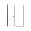 Lyna 54-in x 70-in Pivot Shower Door And Fixed Panel With 1/4-in Clear Glass And Double-Sided Knob Handles, Matte Black