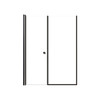 Lyna 53-in x 70-in Pivot Shower Door And Fixed Panel With 1/4-in Clear Glass And Double-Sided Knob Handles, Matte Black