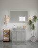 54-in x 34-in Shaker Framed Vanity Mirror, Light Grey