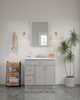 24-in x 34-in Slim Shaker Framed Vanity Mirror, Light Grey