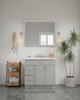 42-in x 34-in Slim Shaker Framed Vanity Mirror, Light Grey