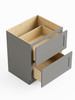 36-in x 24-in x 35-in Ready To Assemble Shaker Two Drawer Base Cabinet, Light Grey