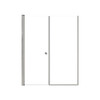 Lyna 56-in x 70-in Pivot Shower Door And Fixed Panel With 1/4-in Clear Glass And Double-Sided Knob Handles, Brushed Stainless